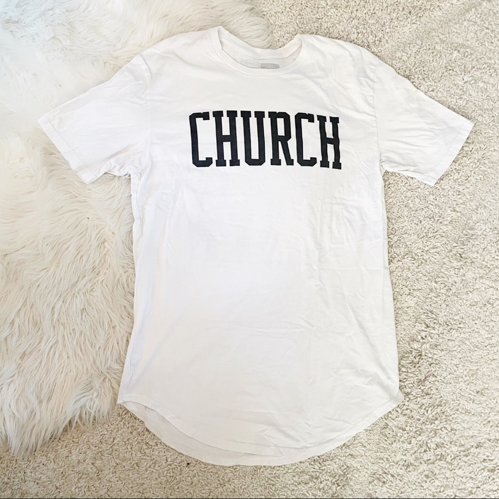Elevation Church White Long Short Sleeve Tee Shirt